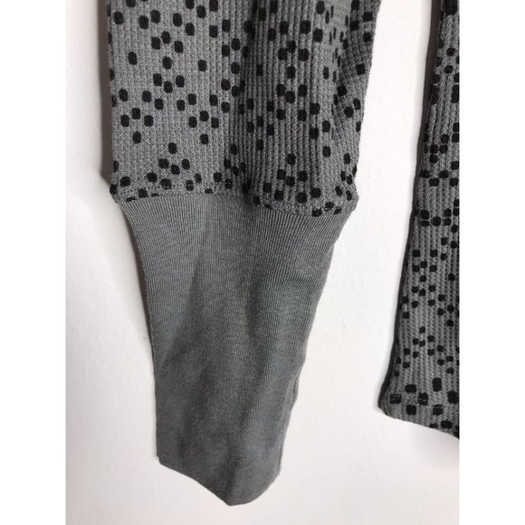 Orvis Womens Medium Waffle Thermal Top Long Sleeve Gray Black Stretch Modal - Picture 3 of 8